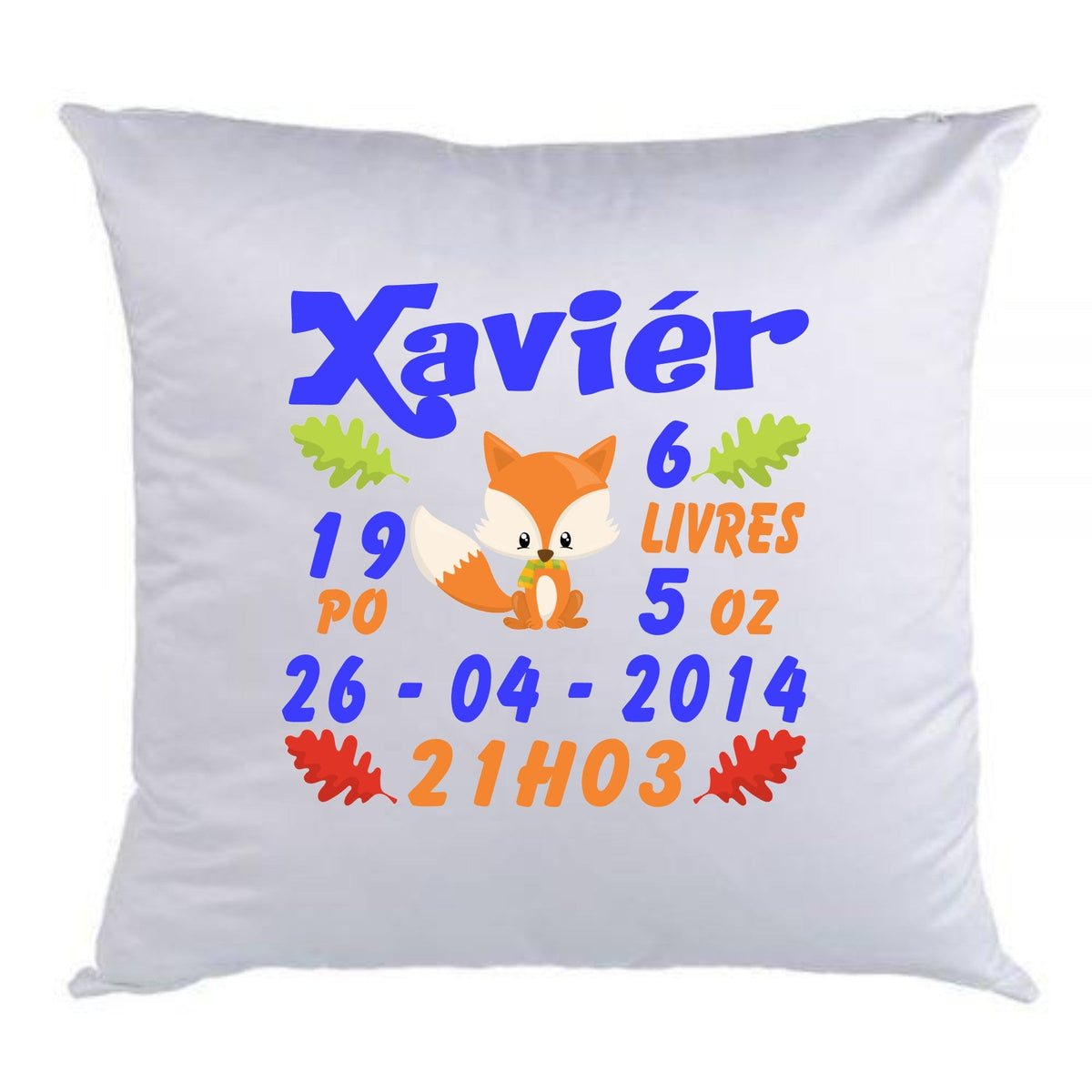Coussin de naissance renard roux - manoushkacreation