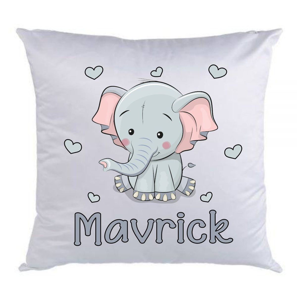 Coussin Éléphant gris coeur - manoushkacreation