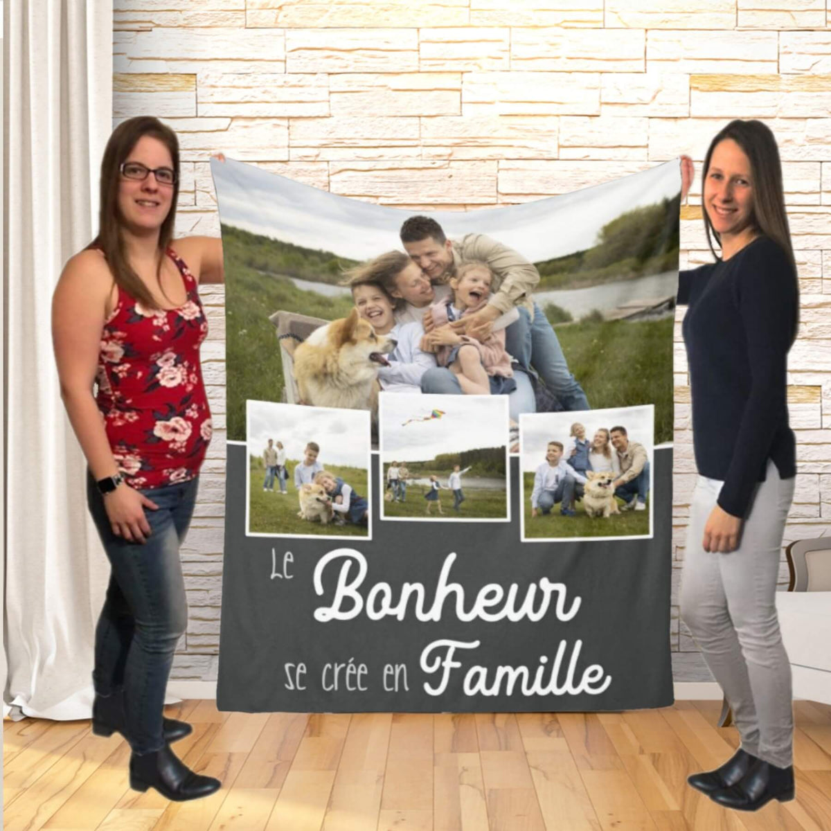 Couverture imprimée - 4 Photos - Le bonheur se crée en famille - manoushkacreation