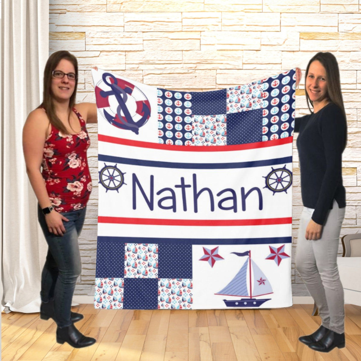 Couverture imprimée - Bateau Patchwork - manoushkacreation