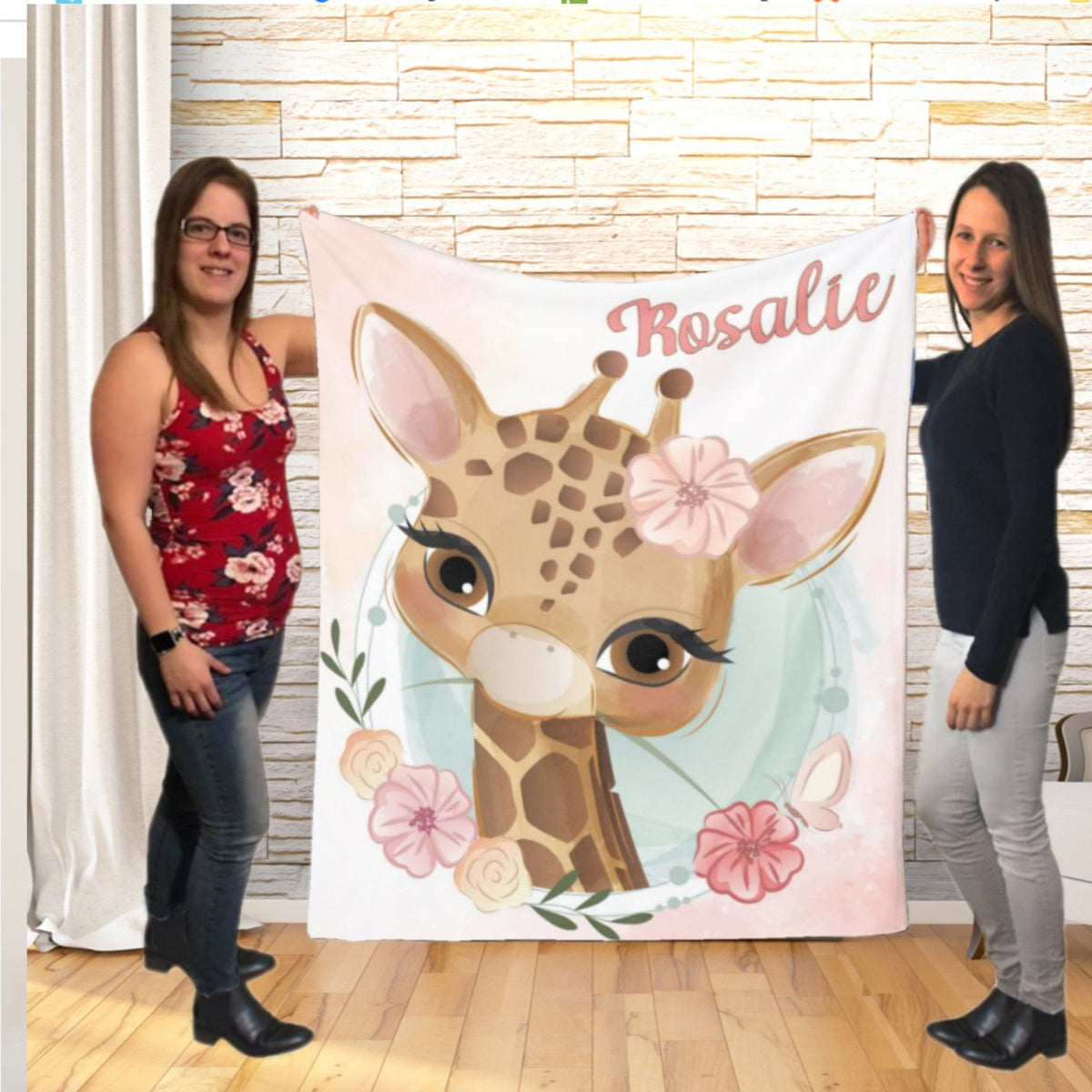 Couverture imprimée - Girafe fleur Aquarelle - manoushkacreation