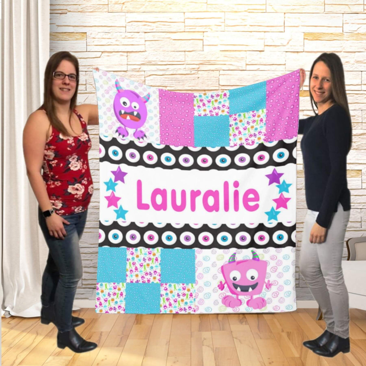 Couverture imprimée - Monstre fille Patchwork - manoushkacreation