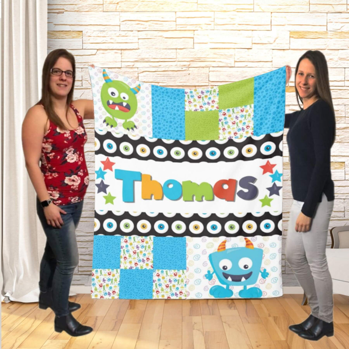 Couverture imprimée - Monstre Patchwork - manoushkacreation