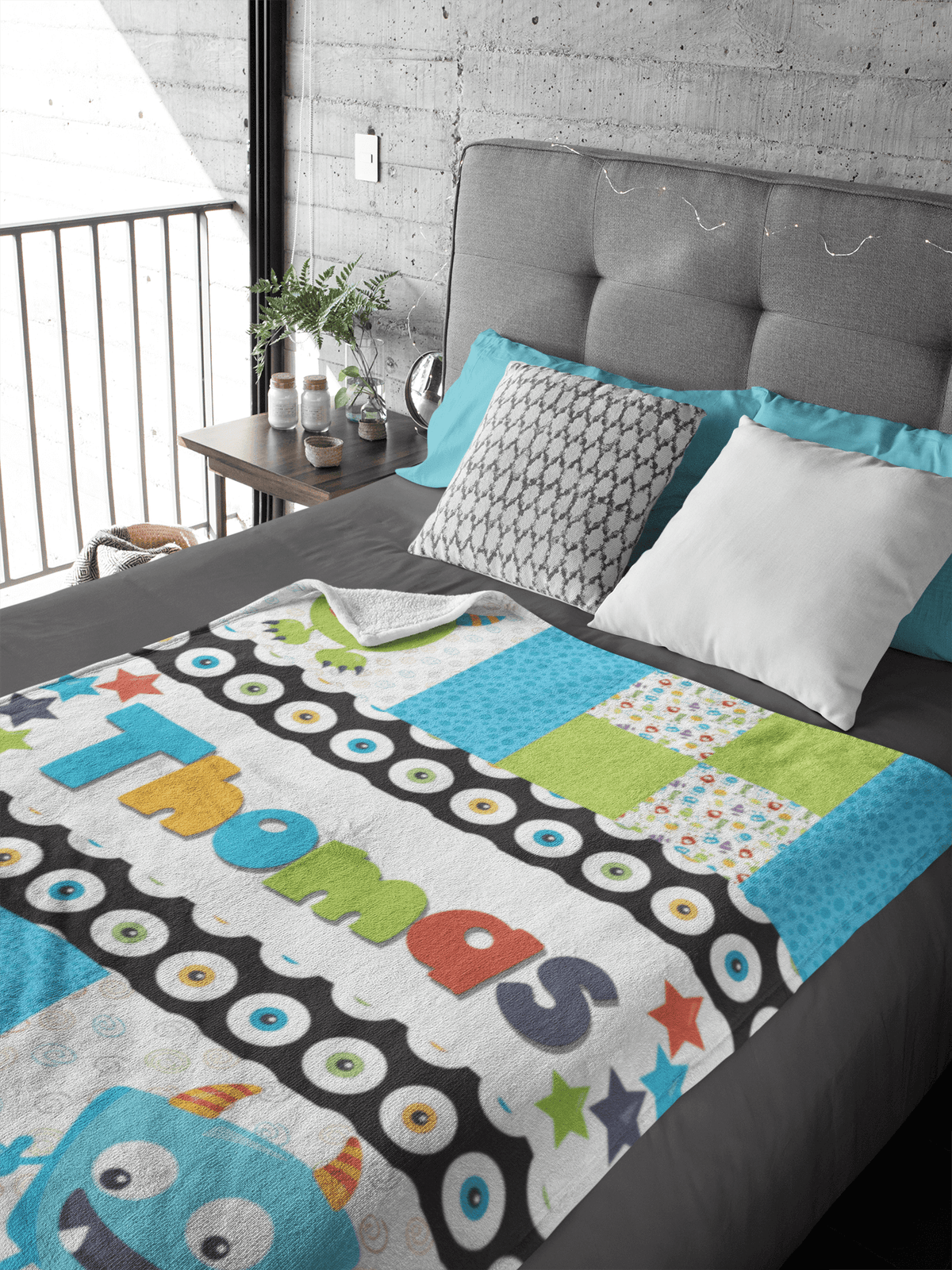 Couverture imprimée - Monstre Patchwork - manoushkacreation