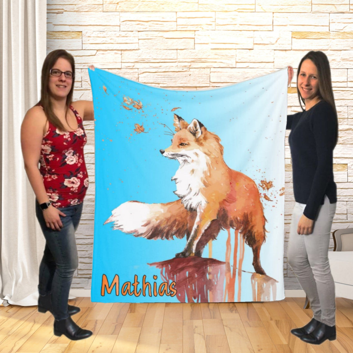 Couverture imprimée - Renard aqua - manoushkacreation