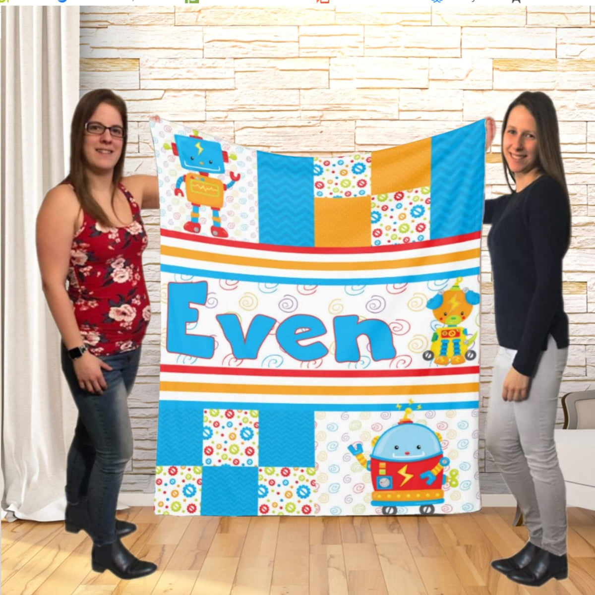 Couverture imprimée - Robot Patchwork - manoushkacreation