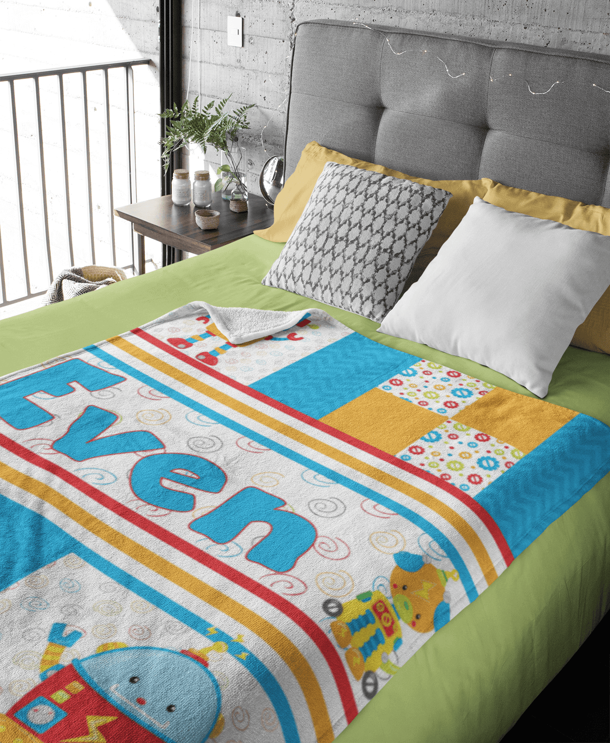 Couverture imprimée - Robot Patchwork - manoushkacreation