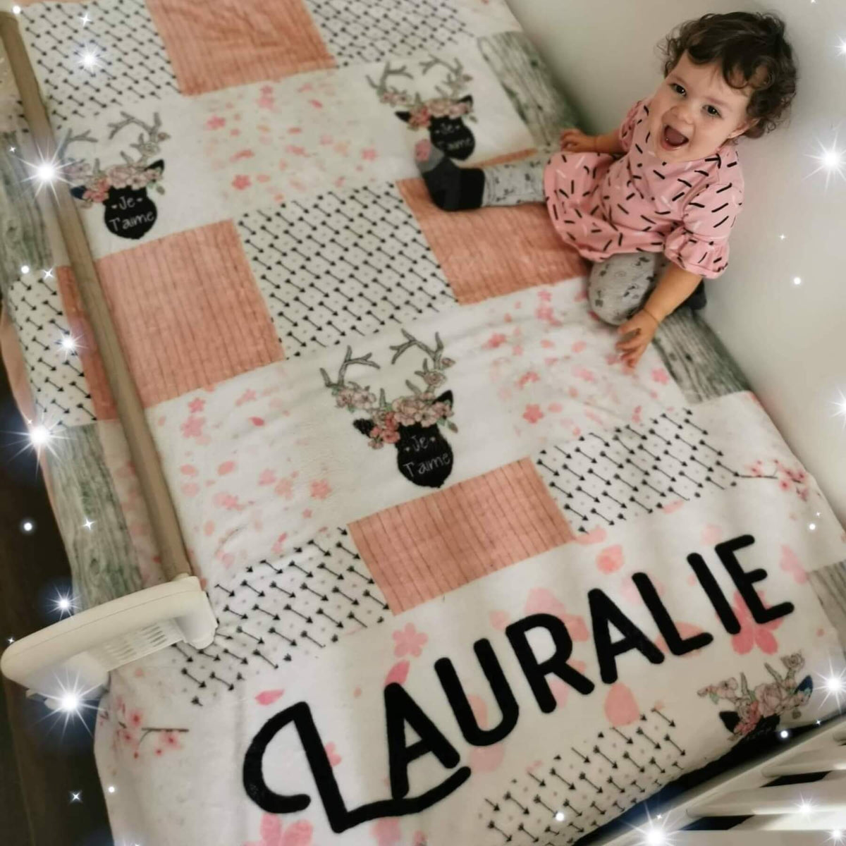 Couverture imprimée -Woodland Patchwork fleurs - manoushkacreation