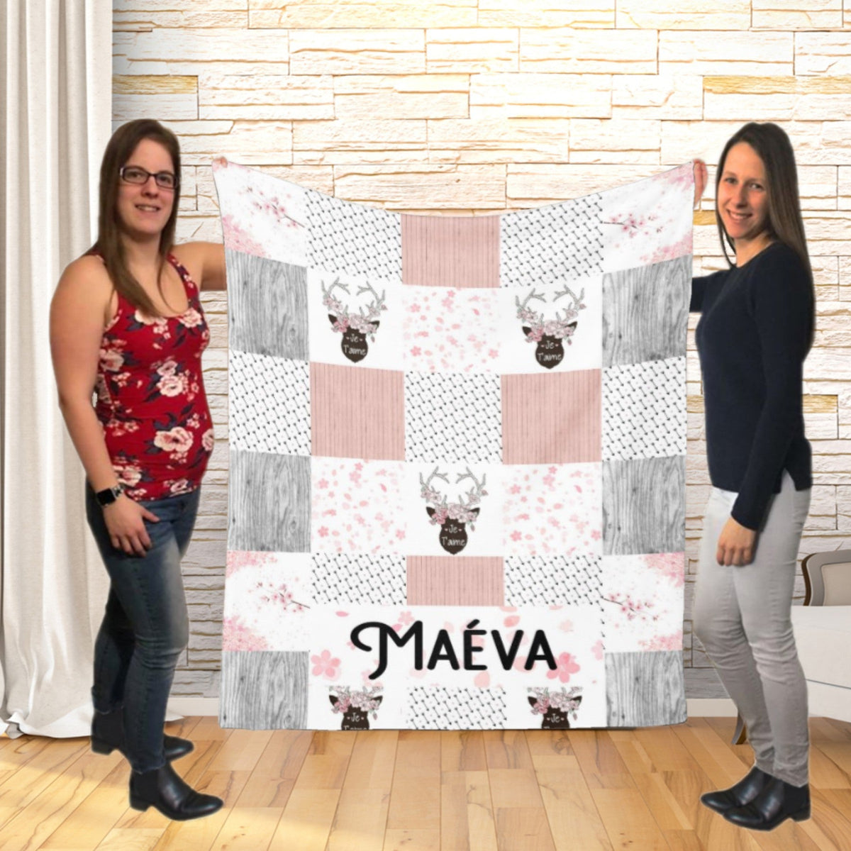 Couverture imprimée -Woodland Patchwork fleurs - manoushkacreation