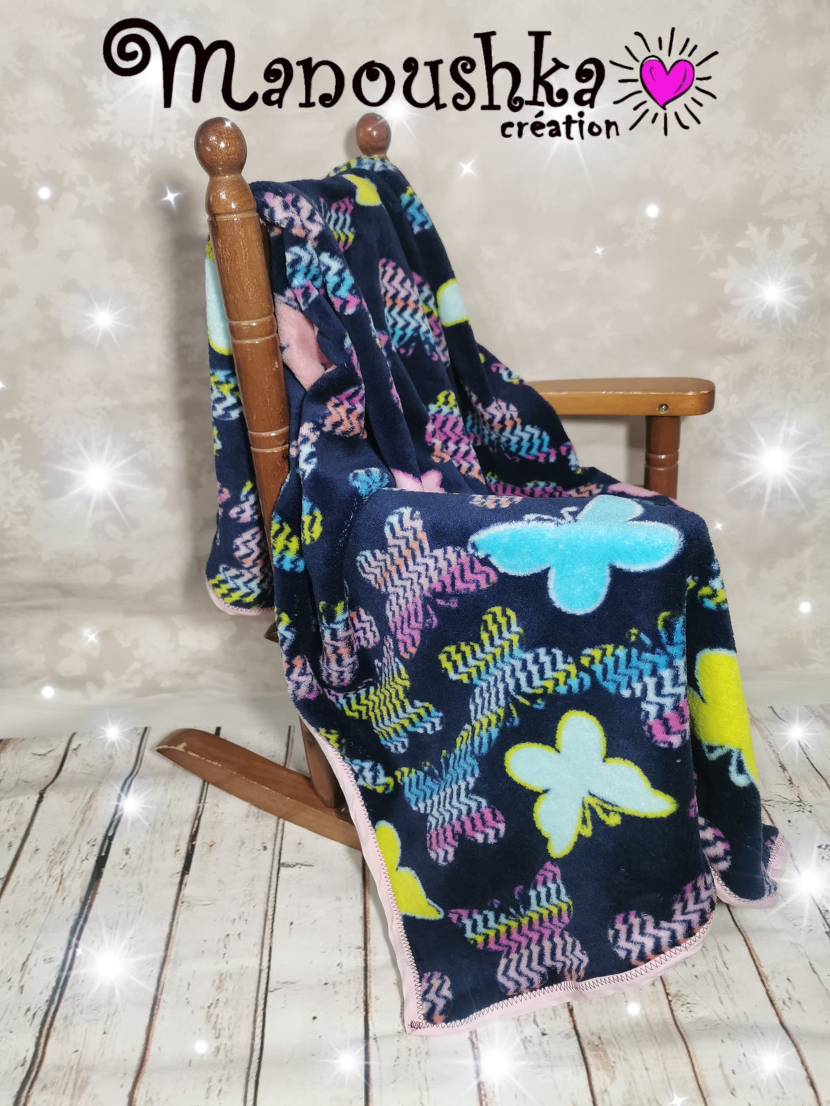 Couverture/doudou Papillons - manoushkacreation