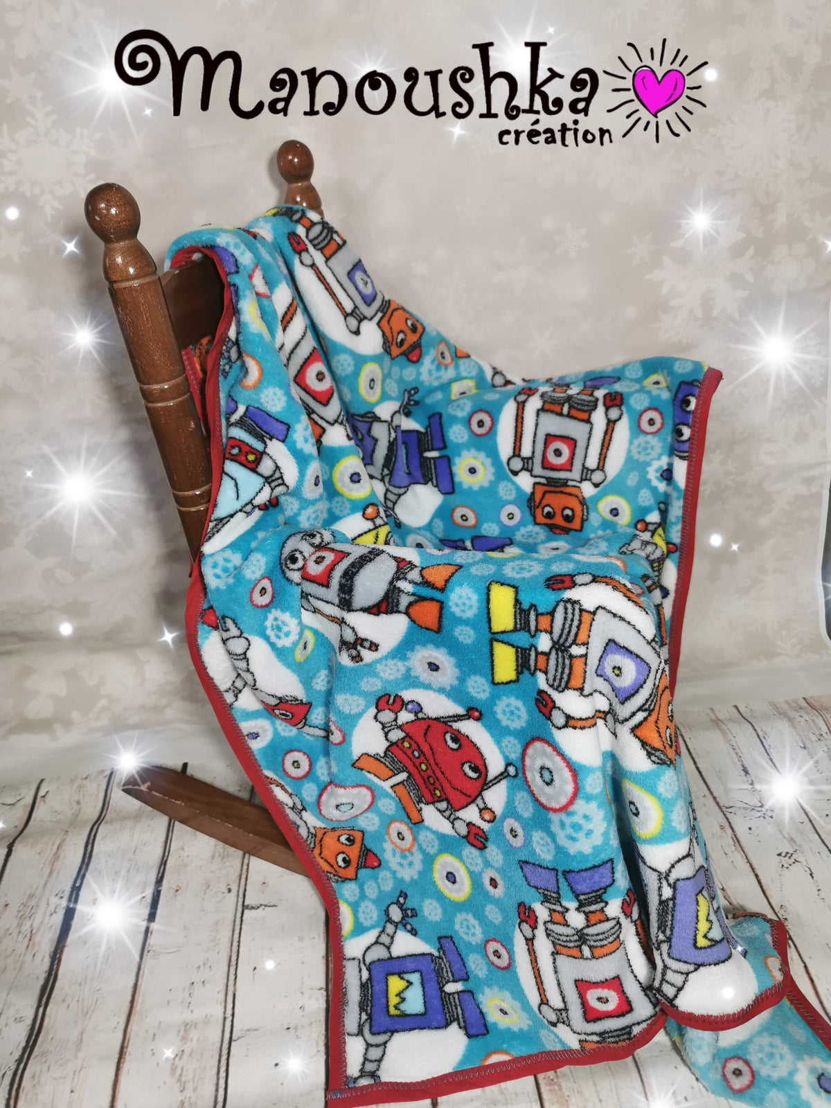 Couverture/doudou Robots - manoushkacreation