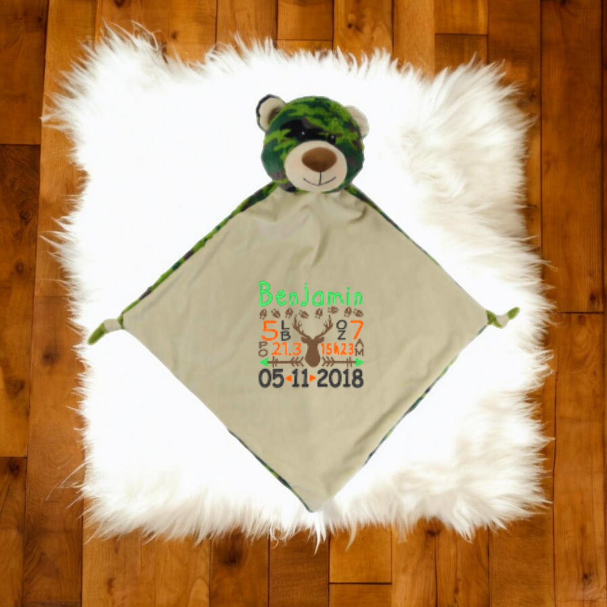 Ours Camo  XL  doudou Manoushka Création