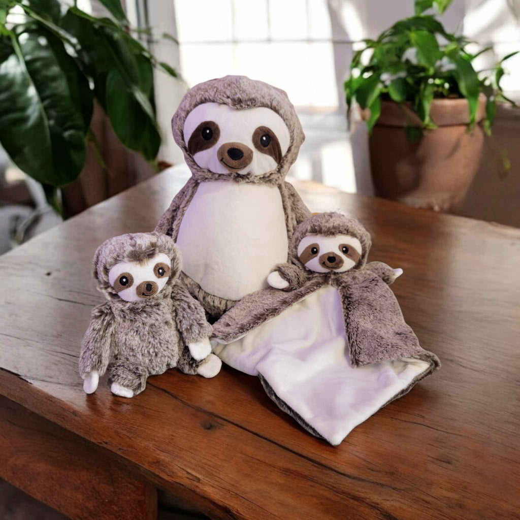 Paresseux Trio ( PELUCHE + DOUDOU-TOUTOU ET MINI PELUCHE ) Manoushka Création