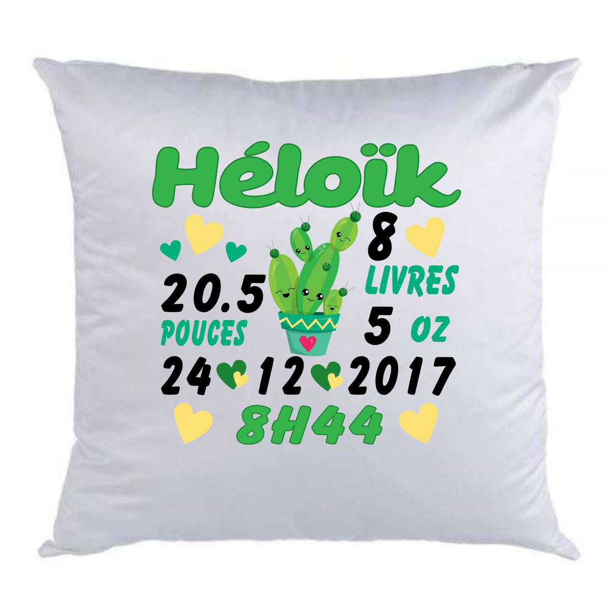 Coussin de naissance cactus gars - manoushkacreation