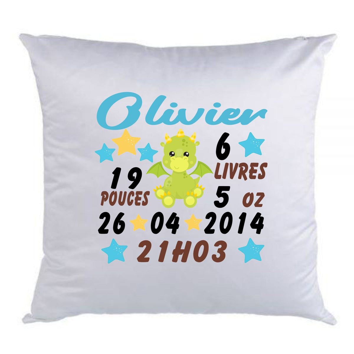 Coussin de naissance dragon - manoushkacreation