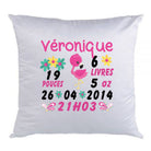 Coussin de naissance flamant rose - manoushkacreation