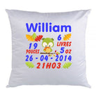Coussin de naissance hibou vert - manoushkacreation