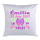 Coussin de naissance papillon mauve et rose - manoushkacreation