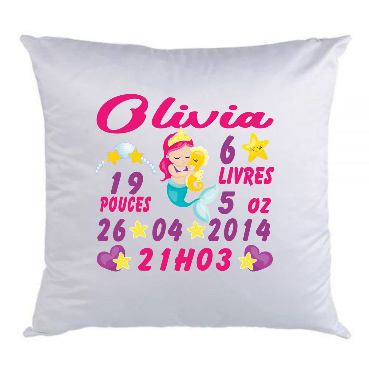 Coussin de naissance Sirène - manoushkacreation