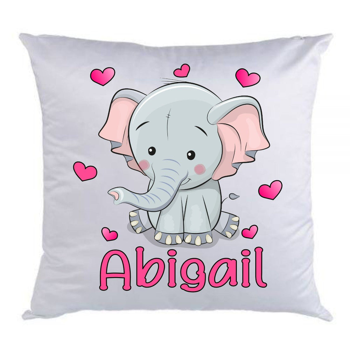 Coussin Éléphant rose et coeur - manoushkacreation