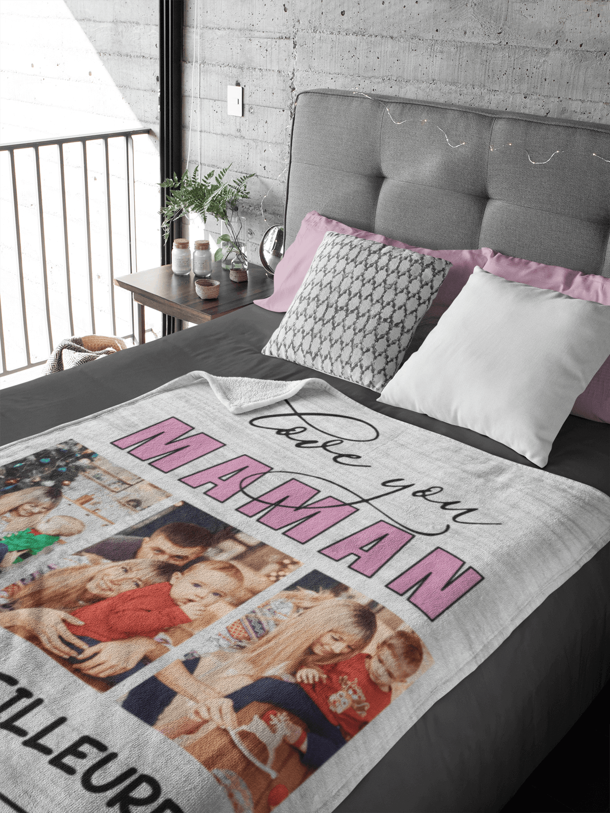 Couverture imprimée - 3 Photos - Love you (maman ou autre ) - manoushkacreation