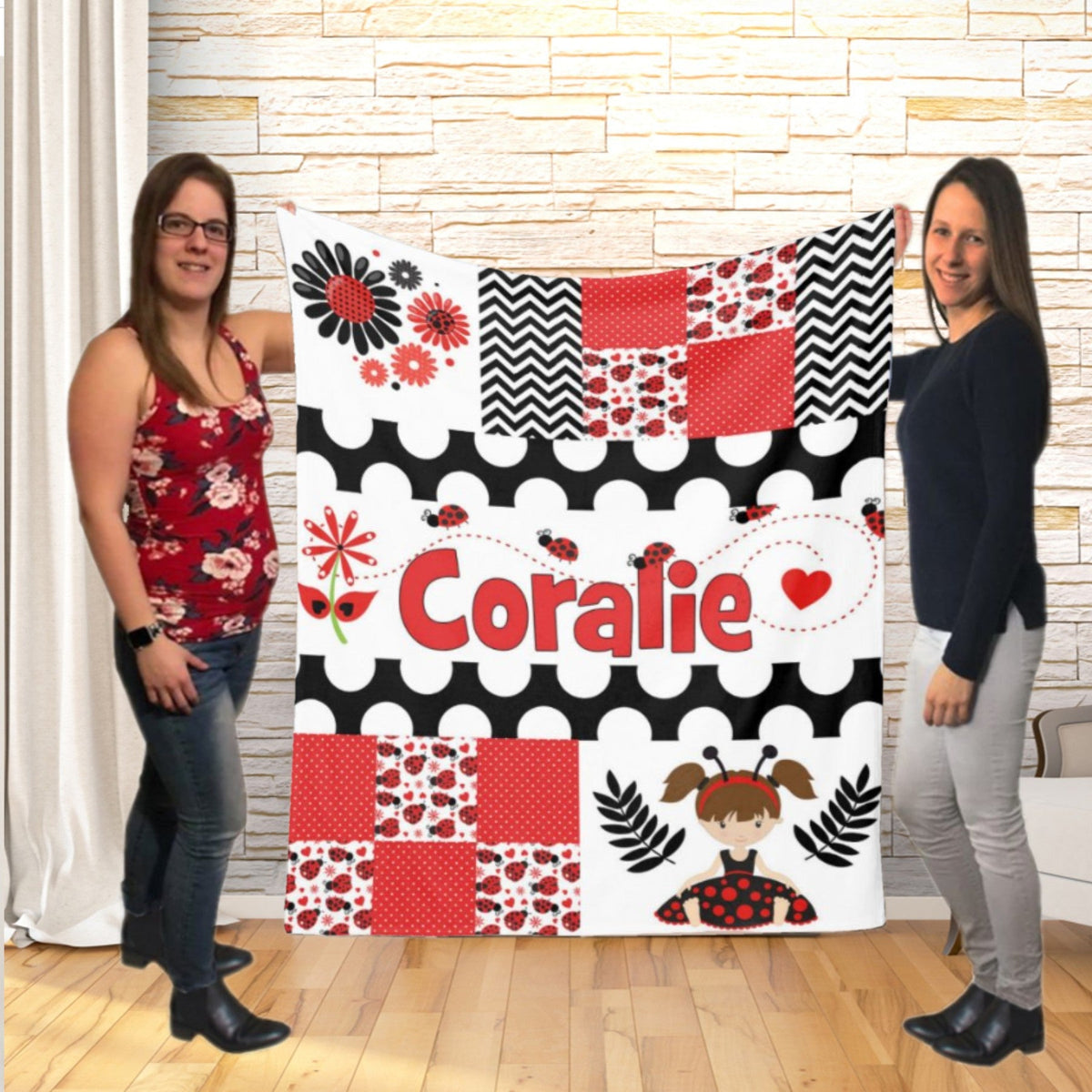 Couverture imprimée - Coccinelle Patchwork - manoushkacreation