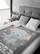 Couverture imprimée - Éléphant gris - manoushkacreation