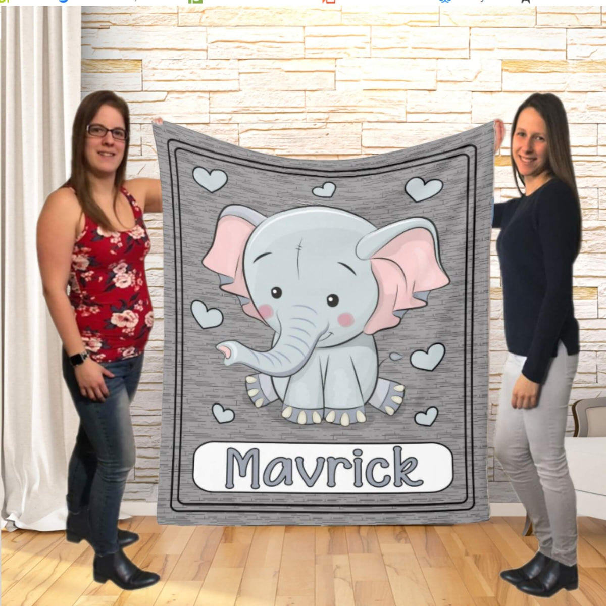 Couverture imprimée - Éléphant gris - manoushkacreation