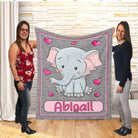 Couverture imprimée - Éléphant gris et rose - manoushkacreation