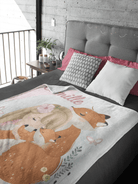 Couverture imprimée - Fille et renards Aquarelle - manoushkacreation