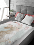Couverture imprimée - Lapin fleur Aquarelle - manoushkacreation