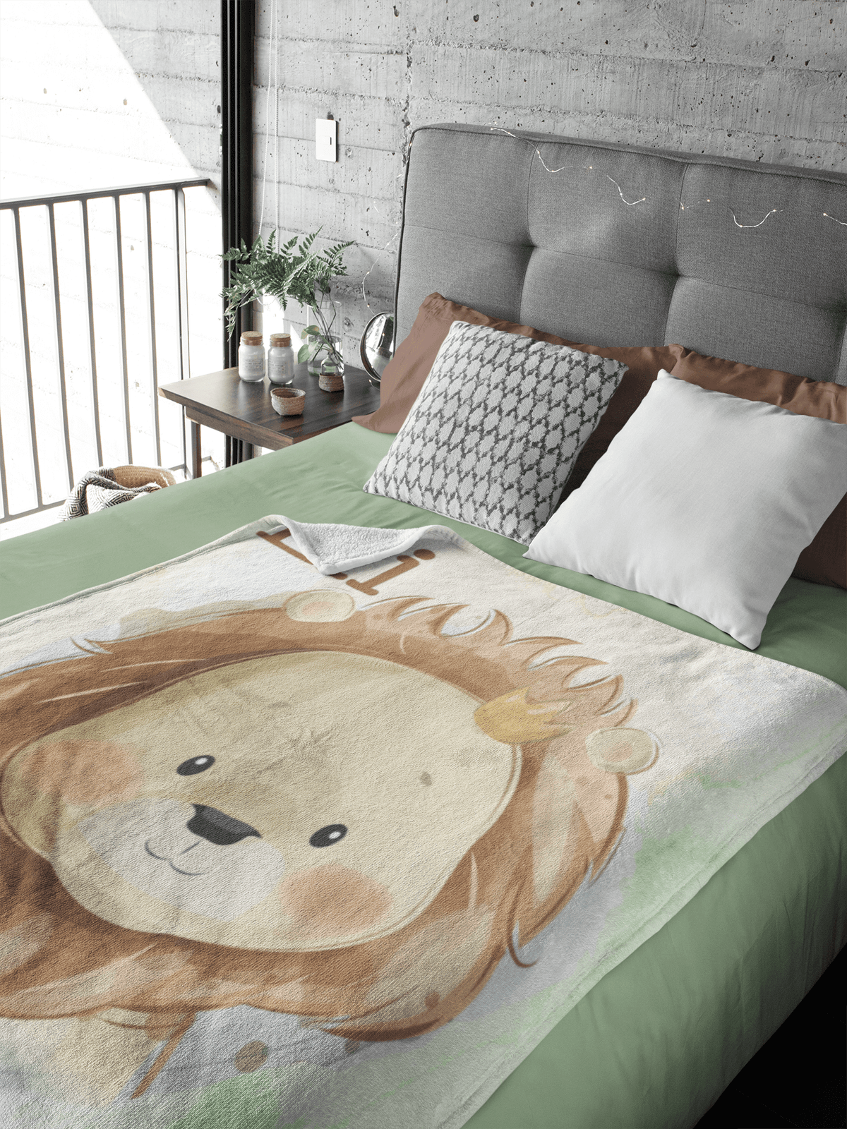 Couverture imprimée - Lion Roi Aquarelle - manoushkacreation