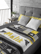Couverture imprimée - Motoneige jaune Patchwork - manoushkacreation