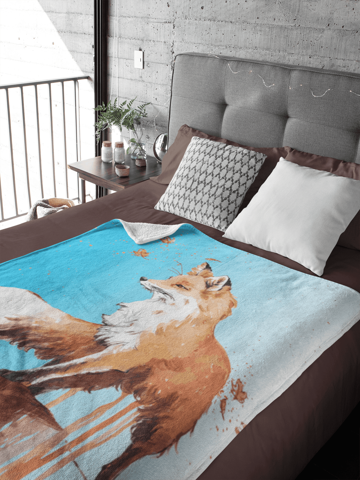 Couverture imprimée - Renard aqua - manoushkacreation