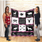 Couverture imprimée - Woodland avec info de naissance (rose) - manoushkacreation