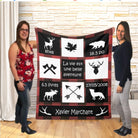 Couverture imprimée - Woodland avec information de naissance (rouge) - manoushkacreation