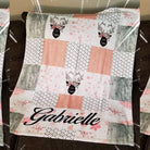 Couverture imprimée -Woodland Patchwork fleurs - manoushkacreation
