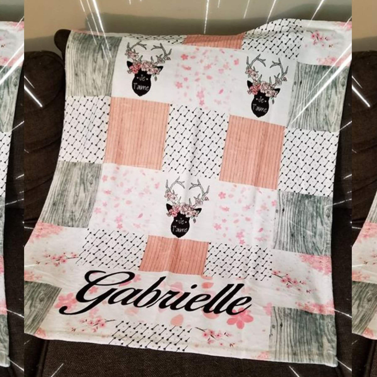 Couverture imprimée -Woodland Patchwork fleurs - manoushkacreation