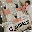 Couverture imprimée -Woodland Patchwork fleurs - manoushkacreation