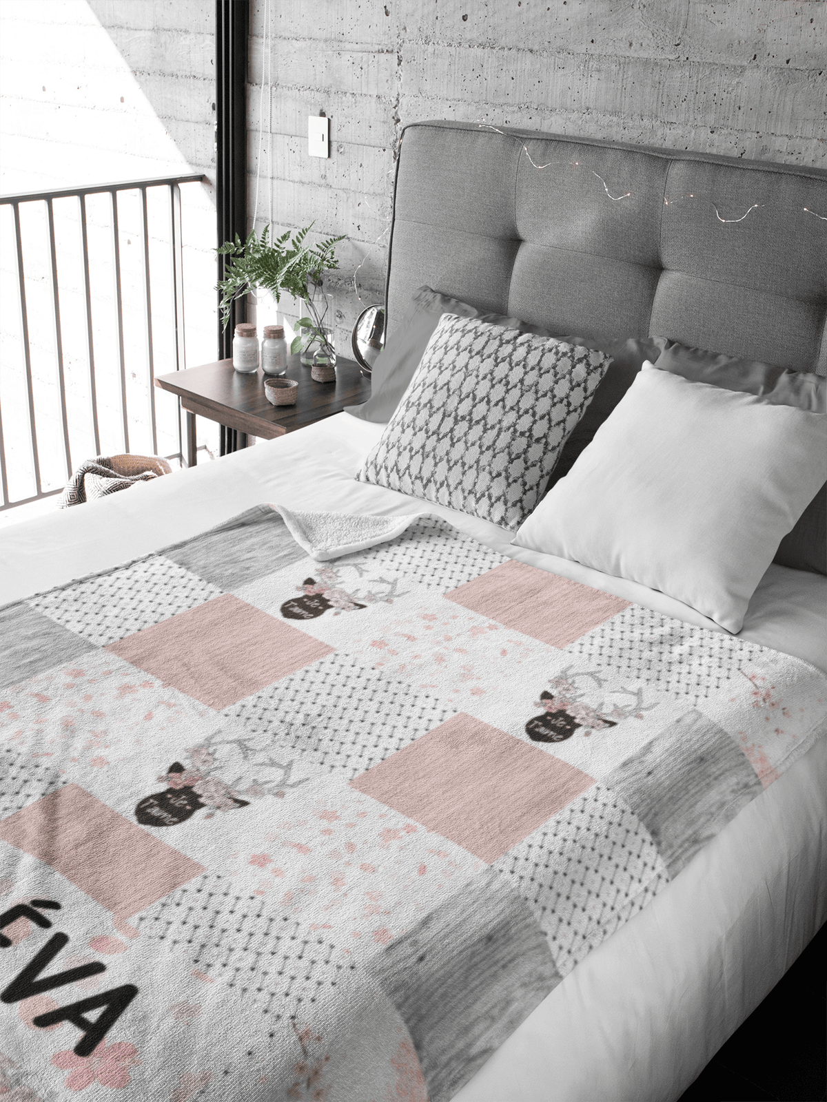 Couverture imprimée -Woodland Patchwork fleurs - manoushkacreation