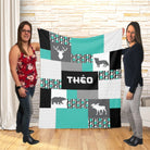 Couverture imprimée - Woodland Patchwork turquoise - manoushkacreation