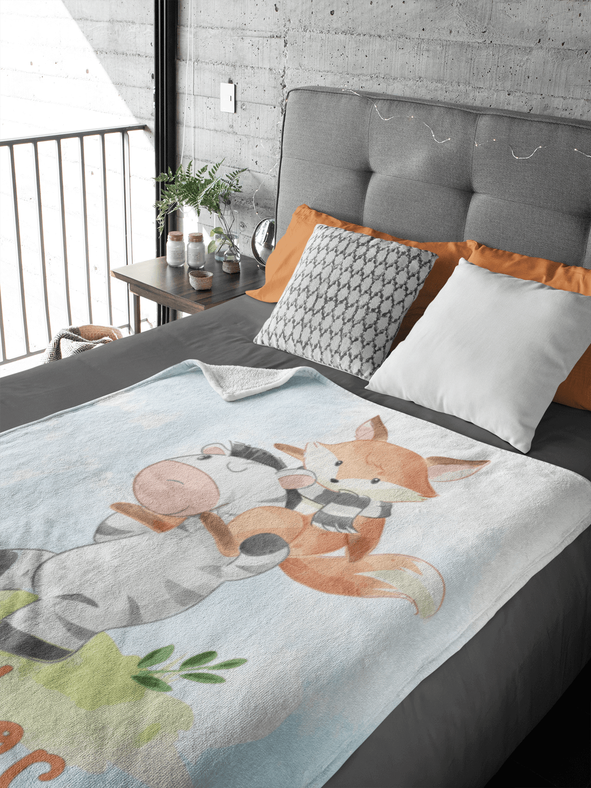 Couverture imprimée - Zèbre et renard Aquarelle - manoushkacreation