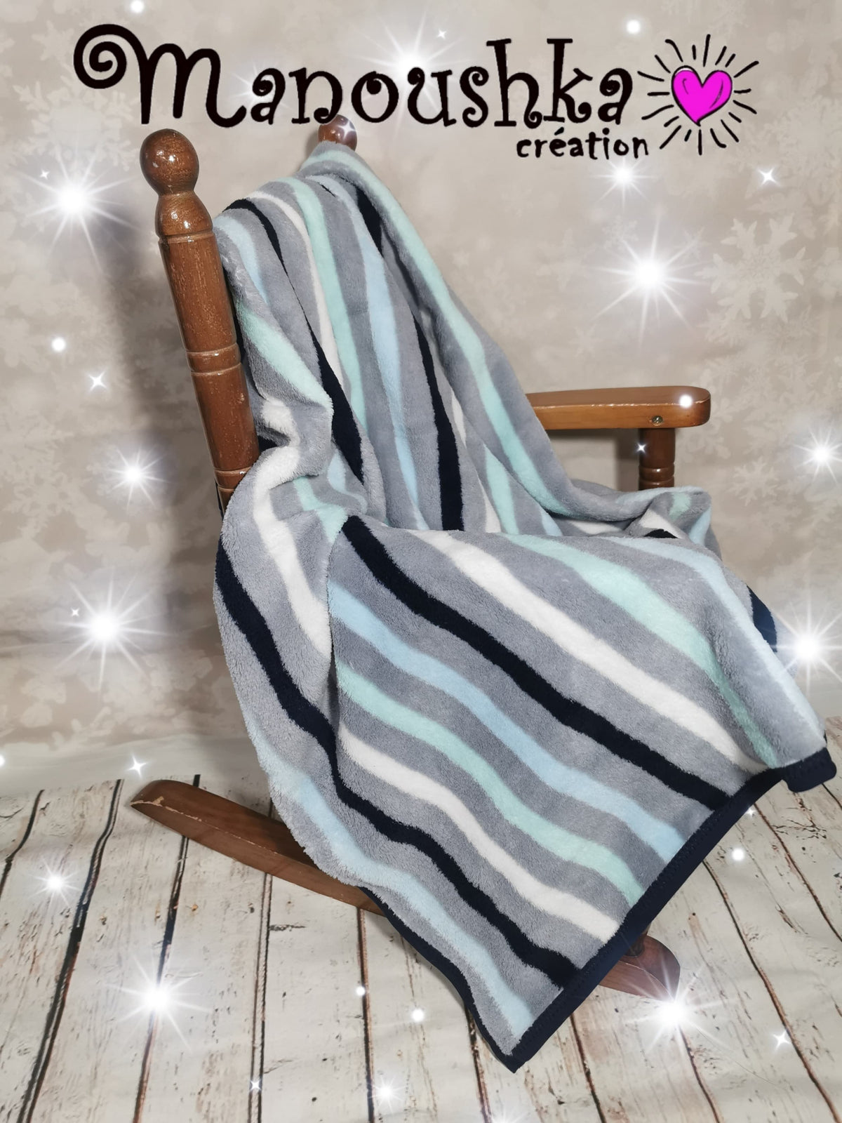 Couverture/doudou avec lignes - manoushkacreation